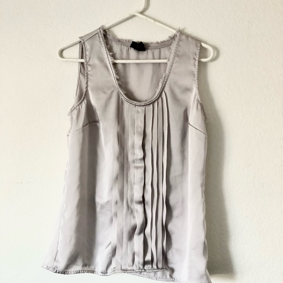 Mossimo pewter colored raw edge sleeveless blouse - Picture 1 of 6